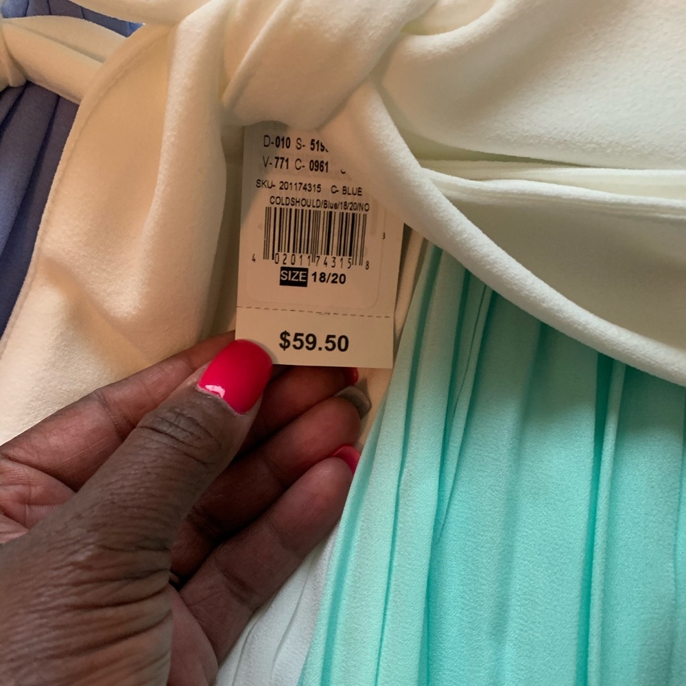 Cold Shoulder pleated dress New too big for me $20